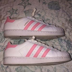 Pink & White Adidas Allstar Size 9.5
